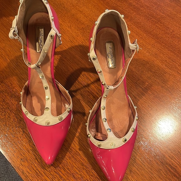 Halogen stud heels in blush (Valentino Rockstud) pink size 10.5 gold studs - Picture 9 of 10